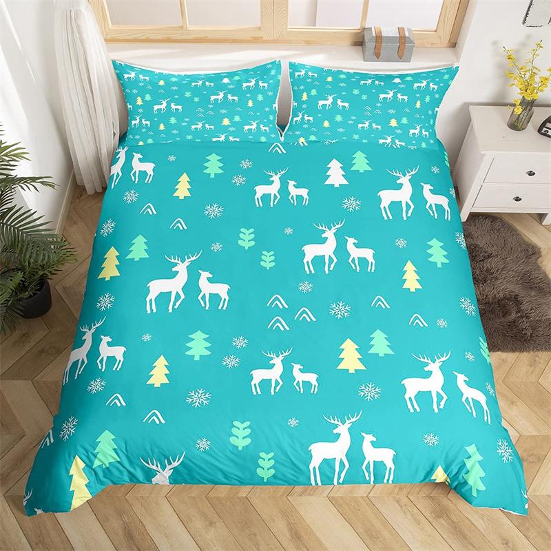 Christmas Duvet Cover Single Queen Santa Claus Bedding Set Microfiber Mermaid Tail Comforter Cover Christmas Gnome Quilt Cover