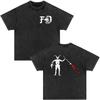 Forward Observations Group Vintage Washed T-shirt Men Women Fashion Hip Hop T-Shirts Death Skeleton Satan Punk Gothic T Shirts