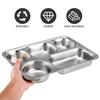 BESTOYARD Stainless Steel Lunch Plate, Divided Plate, Food Tray, Stylish Divided Plate, 5 Compartments (with Lid), Perfect for Camping and BBQ