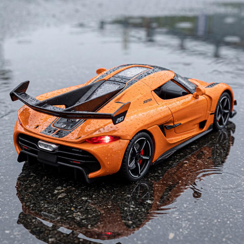 1:22 KSNG Jesko Alloy Metal Diecast Model Supercar Sound & Light Pull Back Home Trendy & Desktop Display Ornament Birthday Gifts