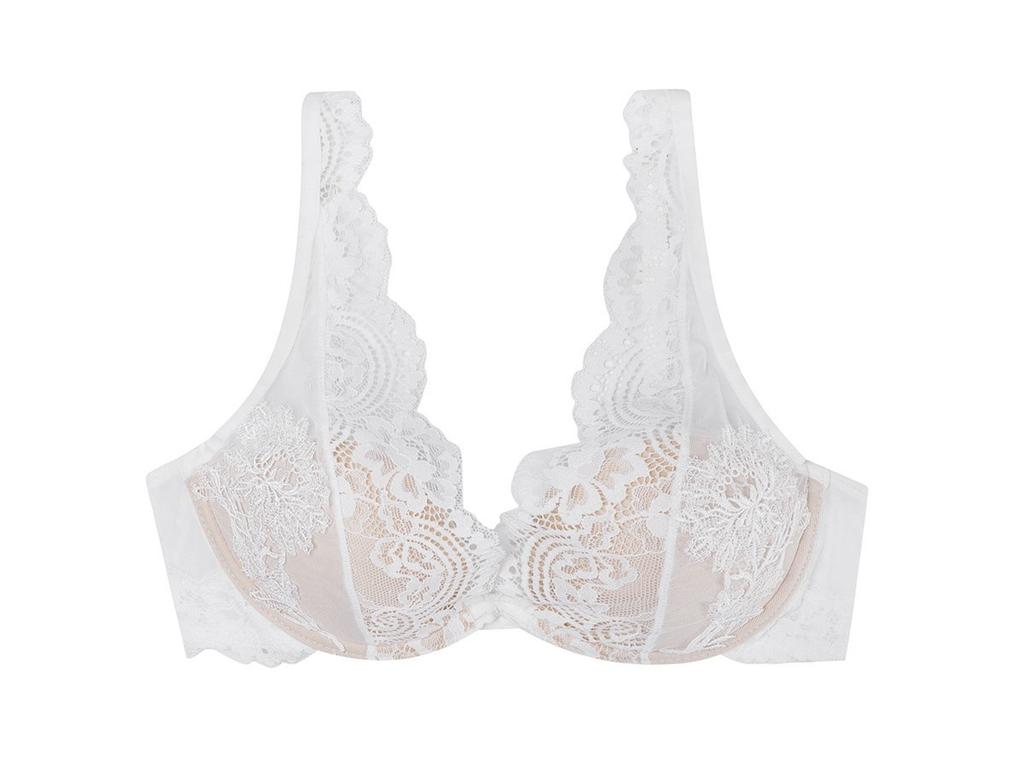 French Sexy Lace Lingerie for Women's Summer, Thin, Large Bust, Slimming, Anti-sagging, Top Support, Pure and Beautiful Back Bra Set