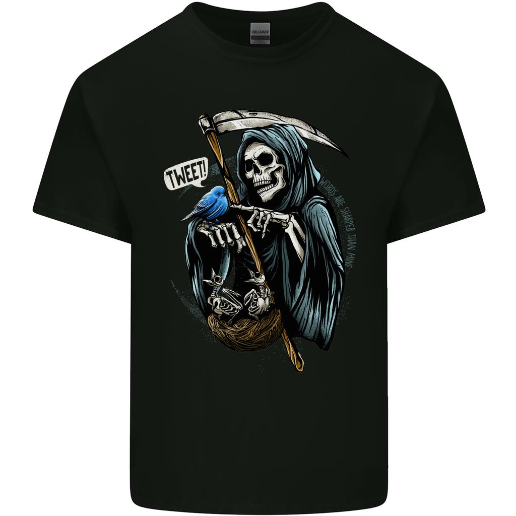 The Grim Reaper Skull Heavy Metal Gothic Unisexs Light Cotton TShirt