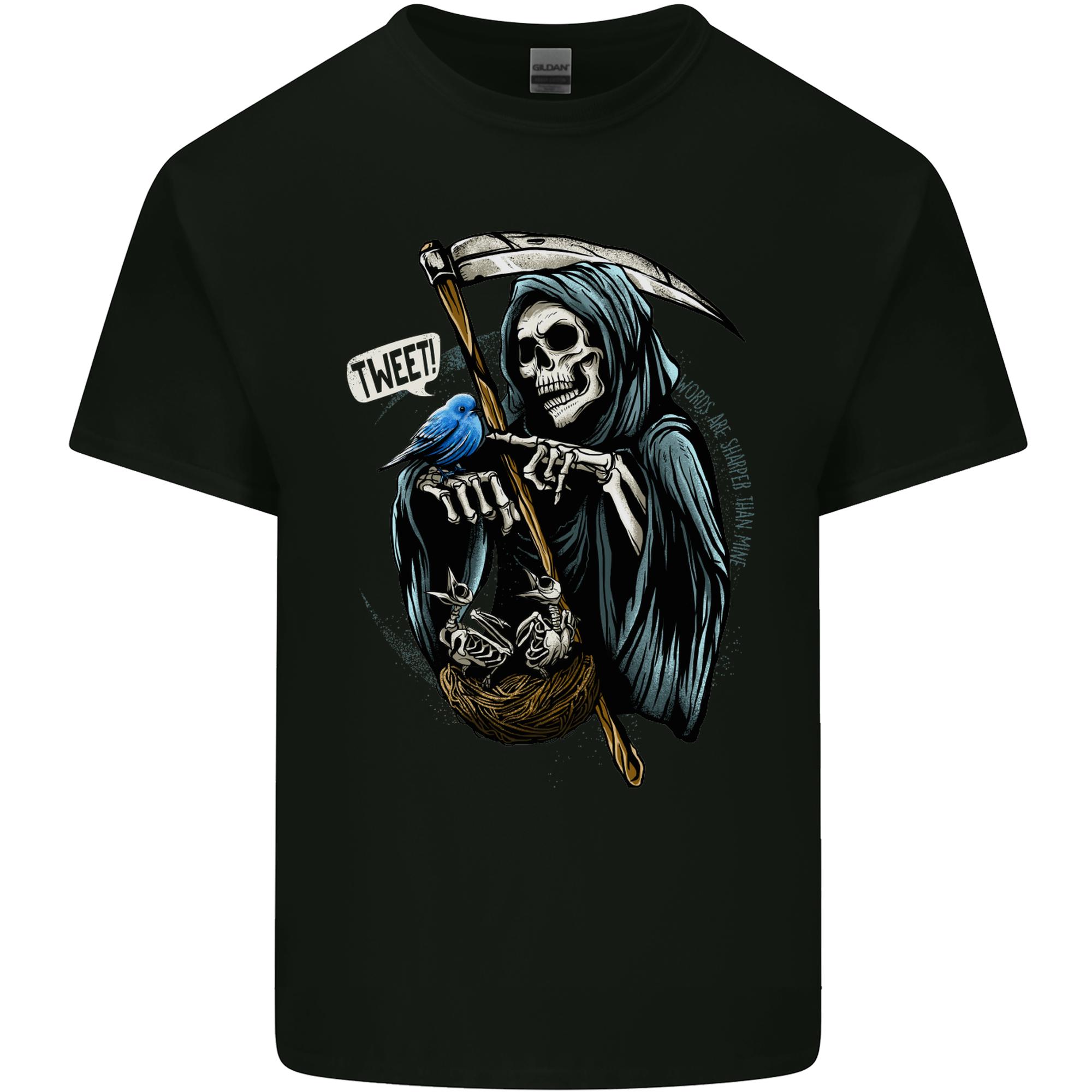 The Grim Reaper Skull Heavy Metal Gothic Unisexs Light Cotton TShirt S
