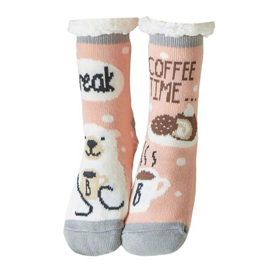 Slipper Socks Non-slip Silicone Keep Warm Cozy Autumn Winter Female Indoor Socks for Home