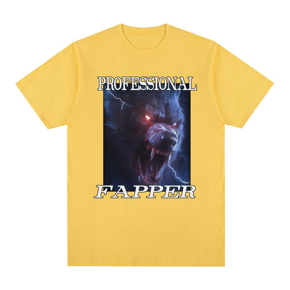 Fapper Funny Wolf Mee Camiseta GrFica Profesional Camiseta De Moda Feunisexina De Unisexga Corta Camiseta Casual S