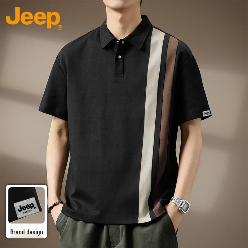 JEEP Men s Color-blocked Textured Polo T-shirt 2XL