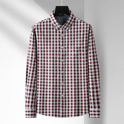 Men's Plus Size Classic Plaid Pure Cotton Long Sleeve Shirt