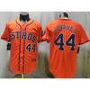 Houston Astros 44 Alvarez Orange Embroidered Fan Baseball Jersey Unisex Sportswear