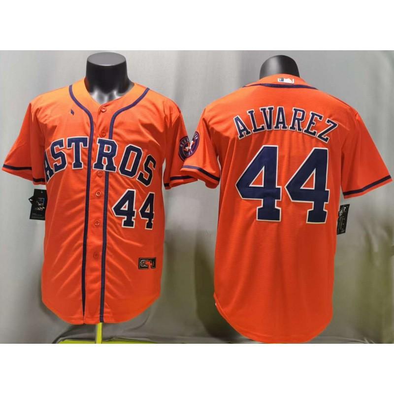 Houston Astros 44 Alvarez Orange Embroidered Fan Baseball Jersey Unisex Sportswear