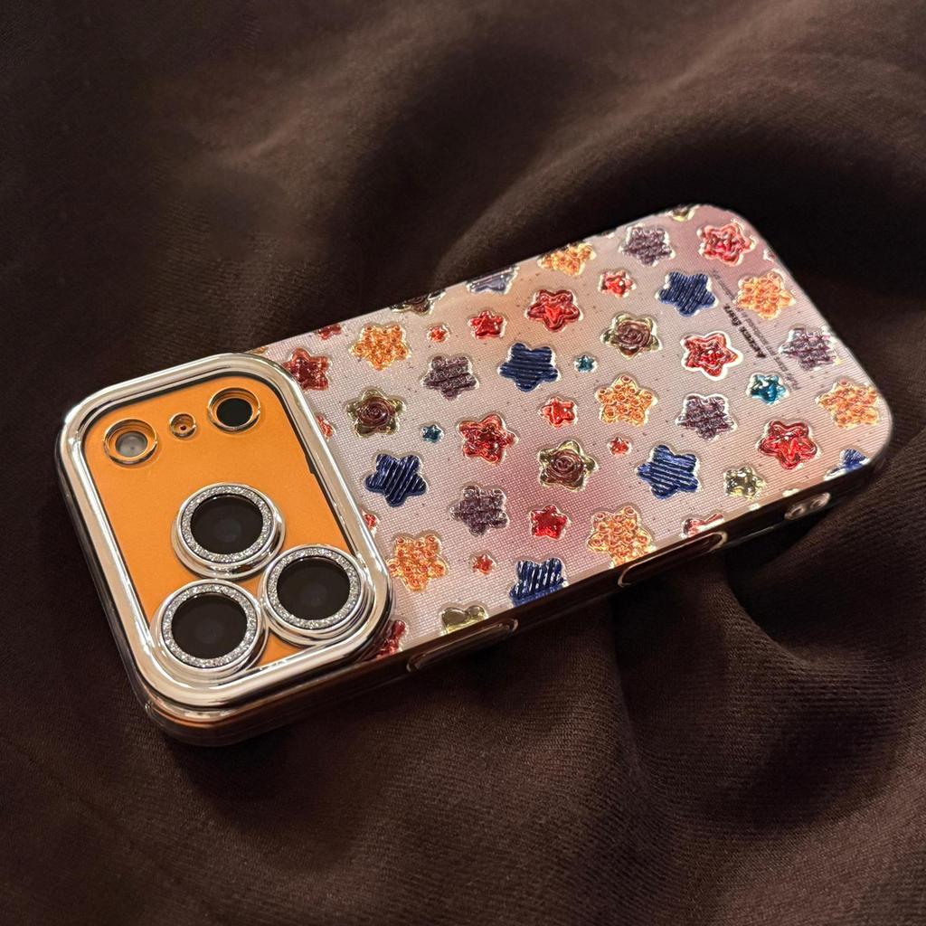 Creative Colored Star Phone Case Compatible with iPhone 16, iPhone 17, and iPhone 17 Pro Max