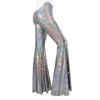 Damen Glockenhosen Glitzer Pailletten Schlaghosen Elastisch Hoher Bund Pailletten Tanzhosen Ausgehen Clubwear