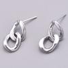S925 Sterling Copper Pin Earrings Fashion Hoop Earrings White Gold Plated Earrings Nickel Free Earrings