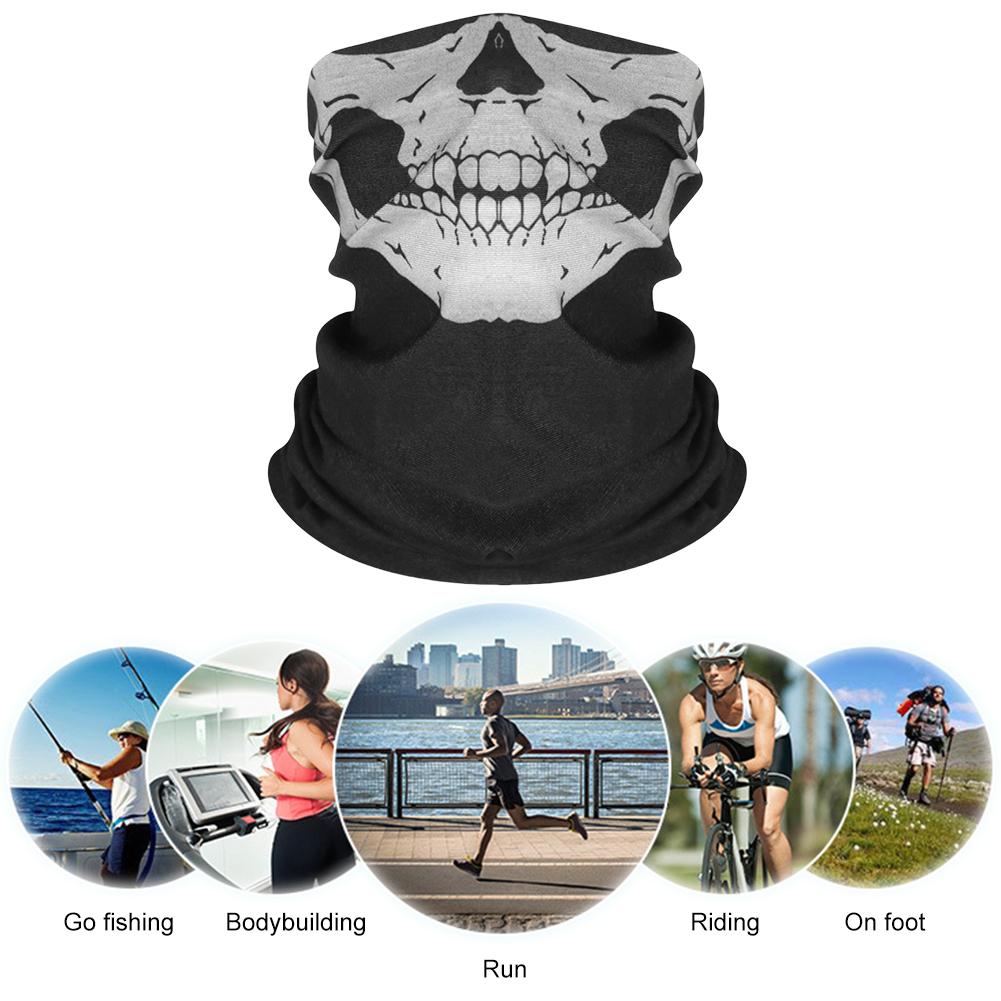 Bicycle Face Mask Halloween Skull Riding Mask Multipurpose Skull Dress Up Mask Scary Cycling Face Mask for Hiking Camping Runnin