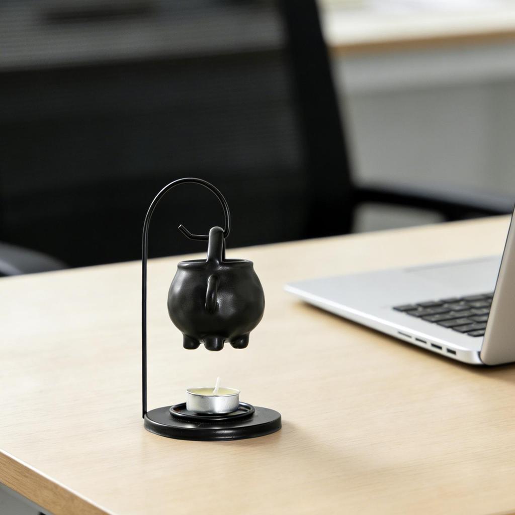 Wiszący Kociołek Czarownicy Kształtny Piecyk Aromaterapeutyczny Ceramiczny Gotycki Kociołek Z Uchwytem Dyfuzor Olejków Palnik Aromaterapeutyczny