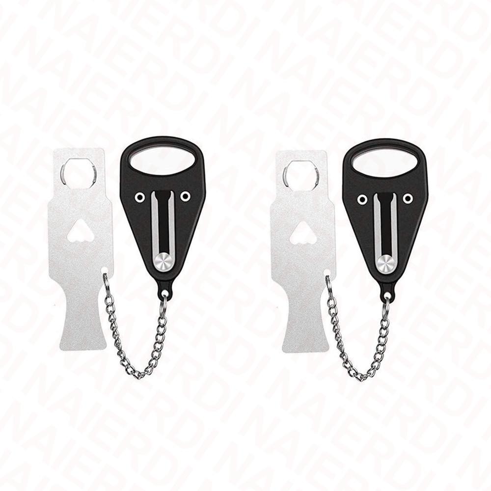 NAIERDI Portable Door Lock Safety Latch Metal Lock Anti Theft Security Lock Great for Travel Dormitory,Airbnb,Hotel,Home, Motel