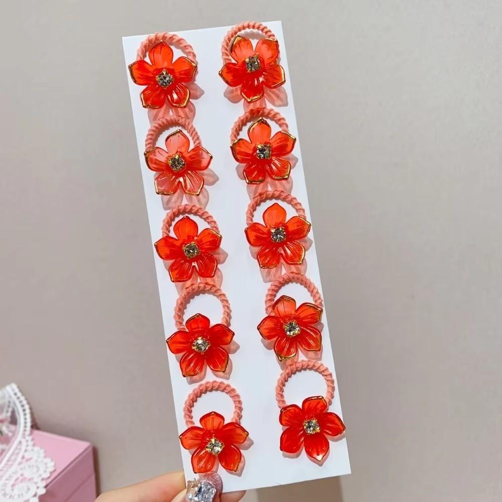 10pcs Non-Slip Flower Girls Hair Ties High Elasticity Braiding Elastic Rubber Bands  Party