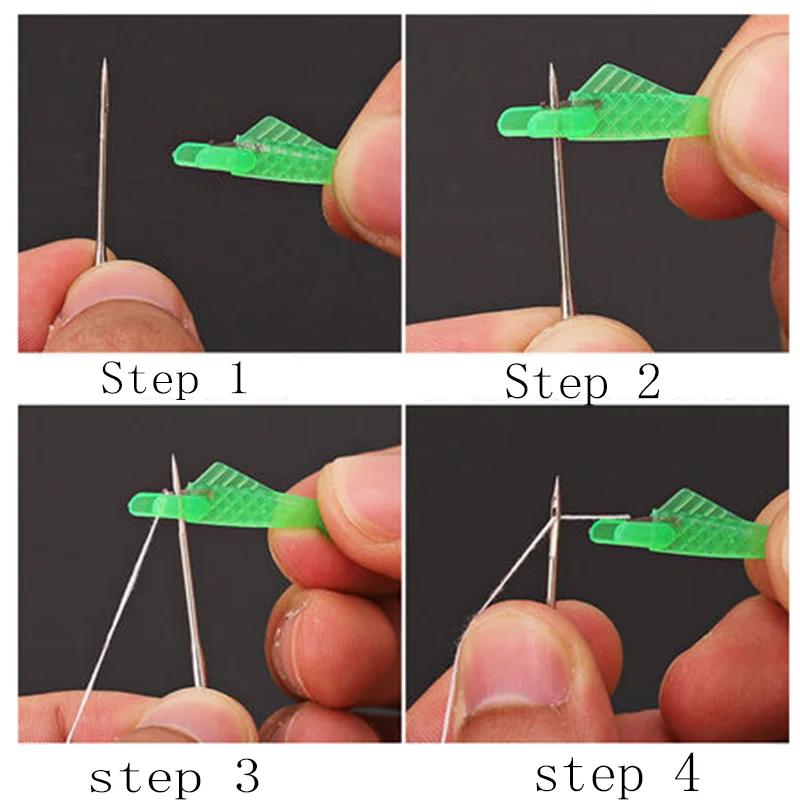 Sewing Machine Mini Needle Threader With Hook Needle Insertion Tool Elderly Quick Automatic Thread Changer Craft Accessories