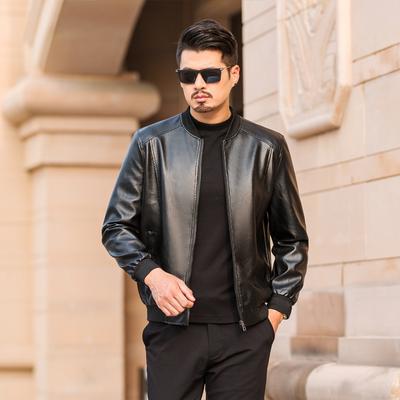 Cappotto da Uomo in Pelle Primavera Autunno Giacca in Pelle con Filettatura Giacca Slim Fit Giovane Studente Giacca da Baseball Cappotto in Pelle