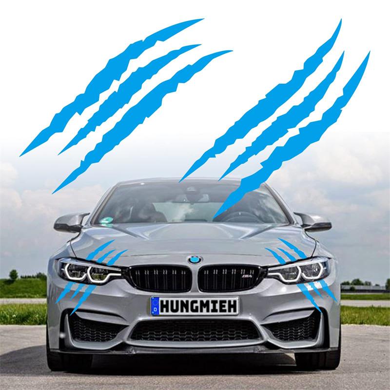 Ghost Claw Car Sticker Car Hood Vinyl Sticker Creative Modification Reflective Sticker Devil Paw Scratches Car Decorative Decals