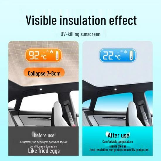 Jike 007 GT Sunroof Sunshade for 25-Year-Old Model - Ice Crystal Protection & Heat Insulation Interior Accessory