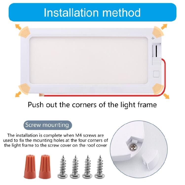 LED Tent Ceiling Interior Lamp with Variable Color Intensity Settings High Efficiency for Motorhome Trailer Boat Marine