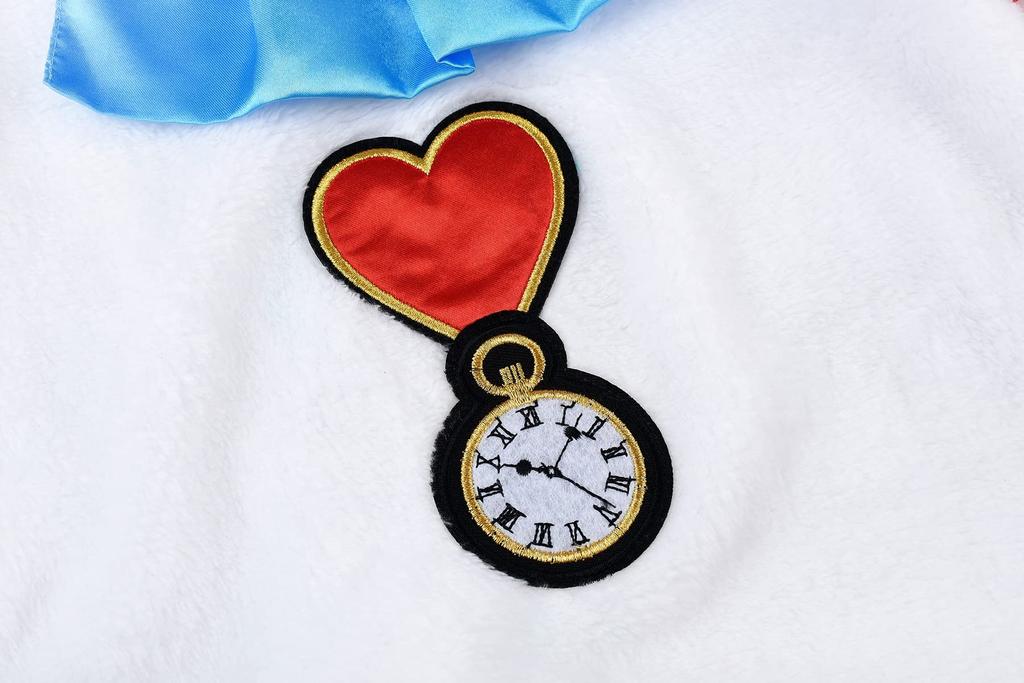 ReliBeauty White Rabbit Cosplay Costume for Kids, Halloween Costume for Boys and Girls, Includes Clock and Bunny Ears Headband, Size 130, Perfect for