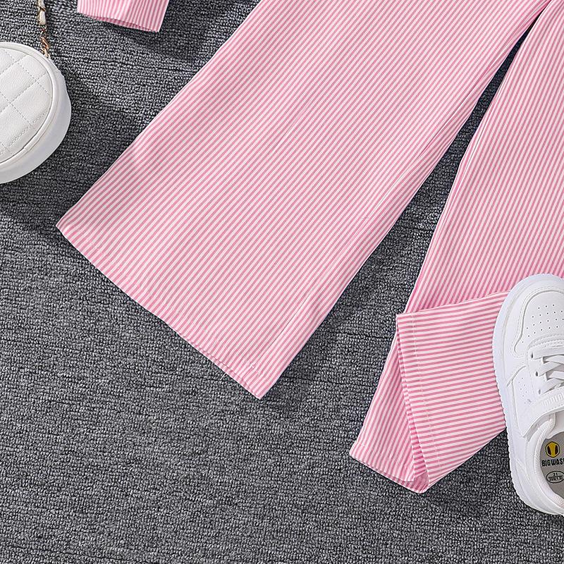 Toddler Teen Boys Girls Spring Striped Outfit Set Sizes 130-170cm