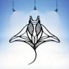 Vintage Stingray Silhouette Metal Wall Art Rust Resistant Ironwork Coastal Home Decor