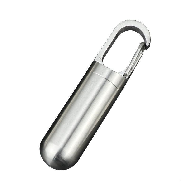 Compact Stainless Steel Waterproof Pill Box with Moisture-Proof Compartment