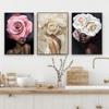 African Woman Canvas Art With Flower Head Poster Floral Head Woman Canvas Painting African American Sexy Woman Prints Bedroom