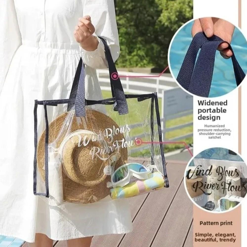 Portable Large Capacity Cosmetic Storage Bag Thickened Multi-functional PVC Makeup Bag Handheld Waterproof Swimming Bag Travel
