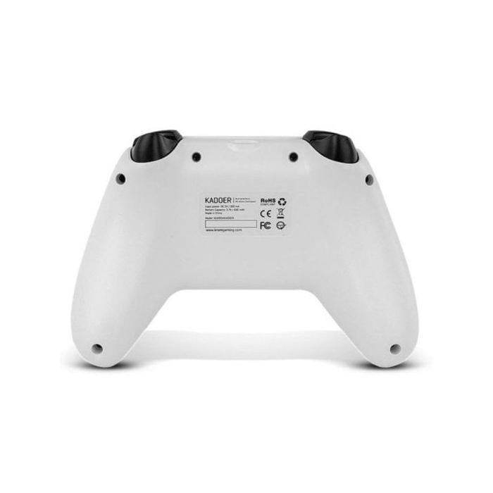Gamepad Krom Kadoer Bluetooth V5.0 Vibracion Dual Turbo PC Switch Android iOS Blanco