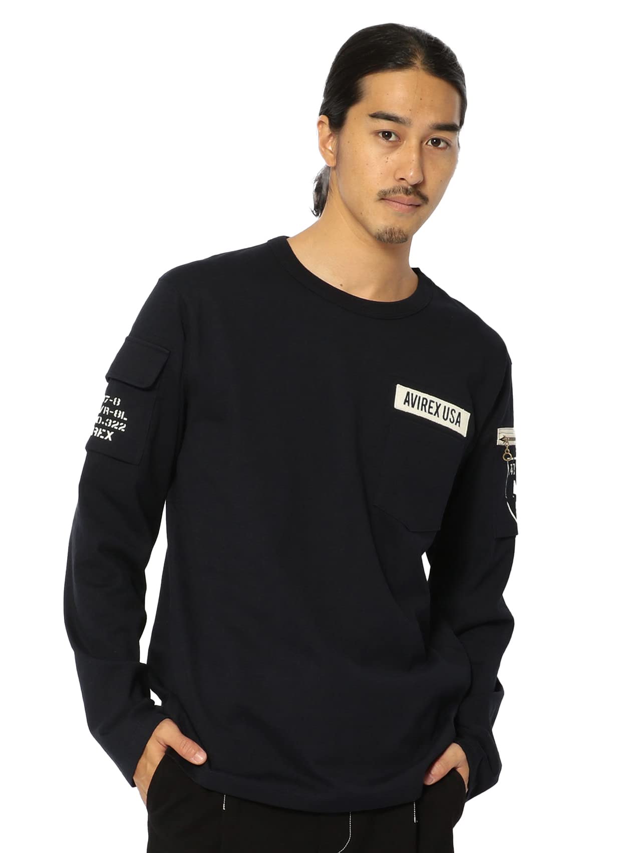 

Avirex XL Long Sleeve Fatigue Crew Neck in Navy Men s T-Shirt (6113448) (087)