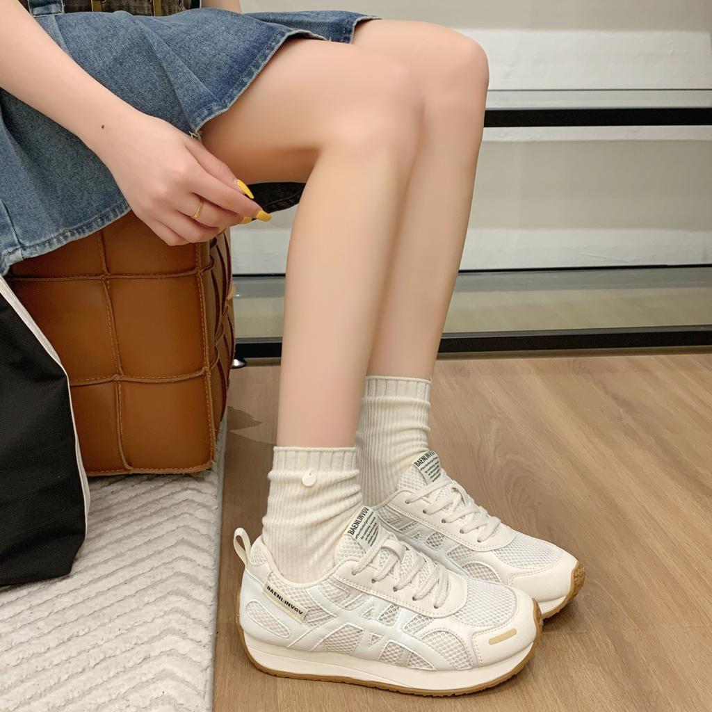 Damen Dicksohlige Cross Runde Zehenpartie Dünne Modeschuhe Damen Bequeme Atmungsaktive Freizeit Verschleißfeste Schuhe De Mujer