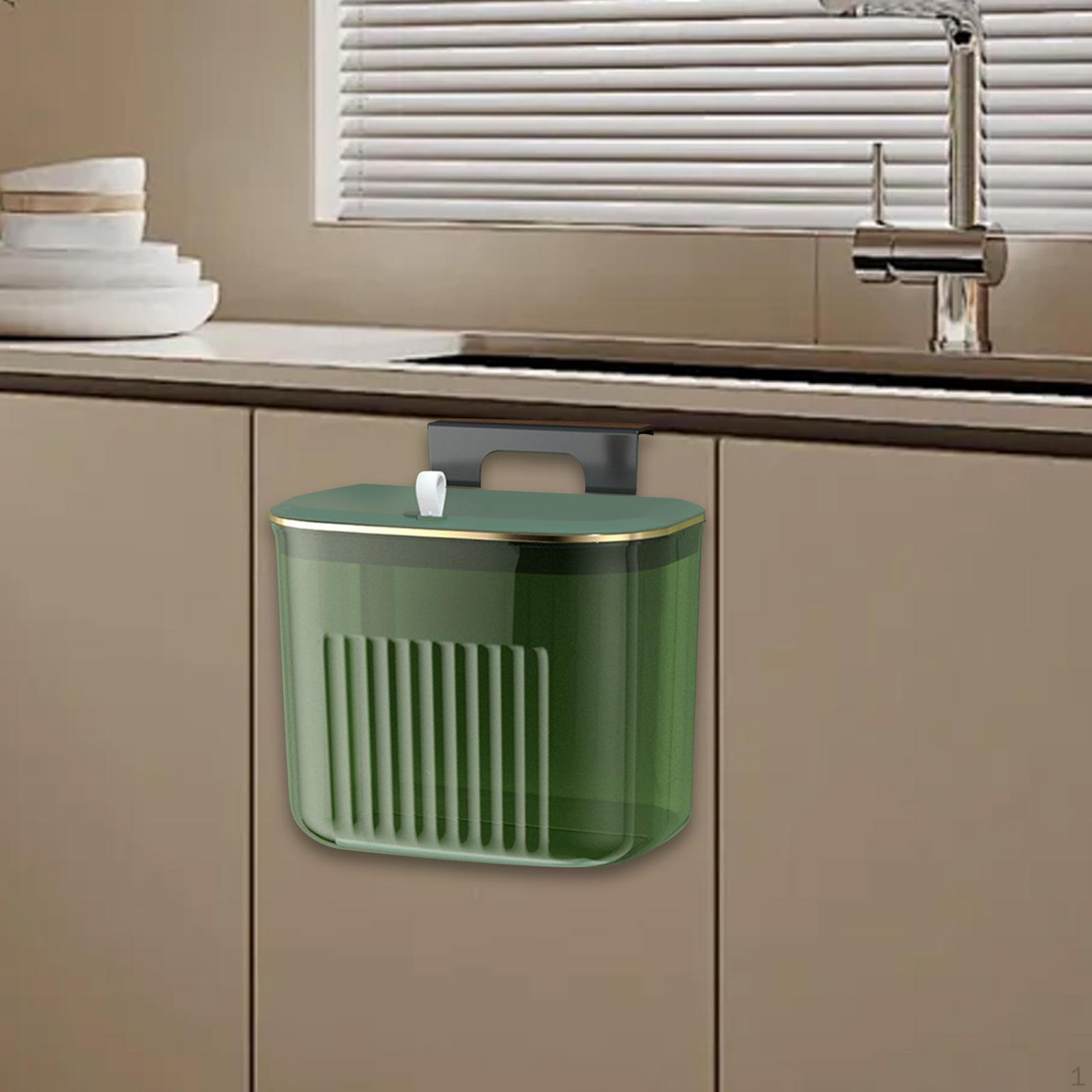 

Hanging Bin with Lid for Food Waste And Garbage Disposal Green S