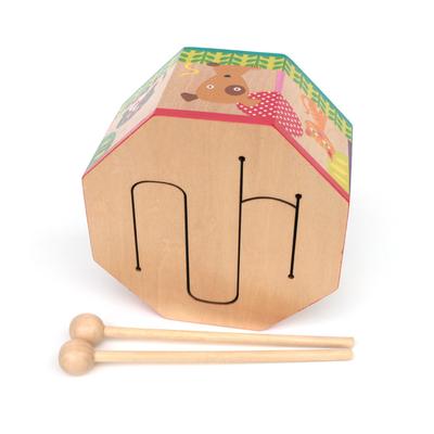 Cartoon Wooden Drum 3-tone High Medium Low Drum Hand Drumming Environmentally Wood Octagonal Drum