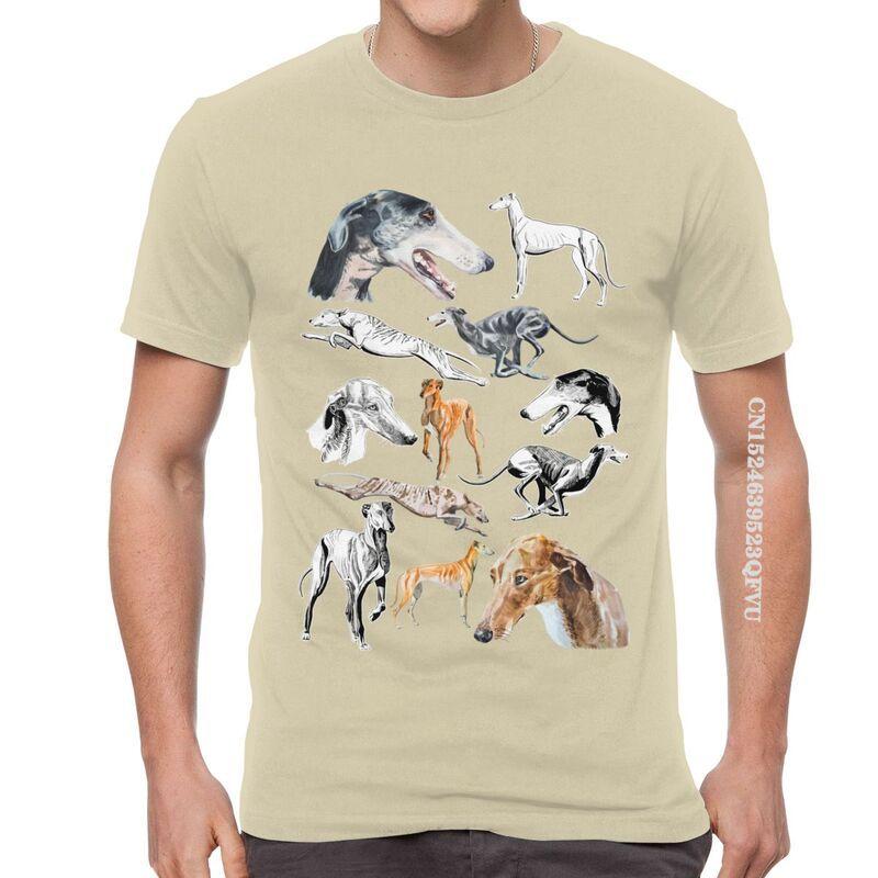 Male Greyhound Dog T Shirts Graphic Pet Whippet Sighthound Lover Tshirt Cool T Shirt Cotton Oversized Tee Tops EMO Men