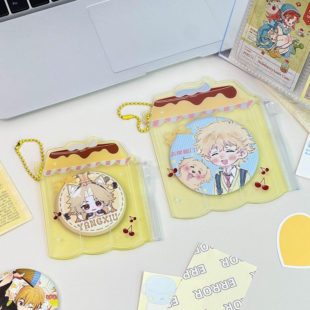 Pudding Shape Ita Bag Pin Case Badge Protector Transparent Case For Anime Badge Pins Decoration Cartoon Ita Bag Accessories