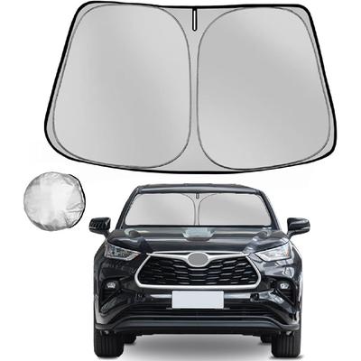 Visière de pare-brise Adaptée 2020-2023 Housse Pare-soleil Pliable pour Toyota Highlander Adaptée pour Vitre Avant de Voiture Bloque UV et Chaleur Intérieur de Voiture