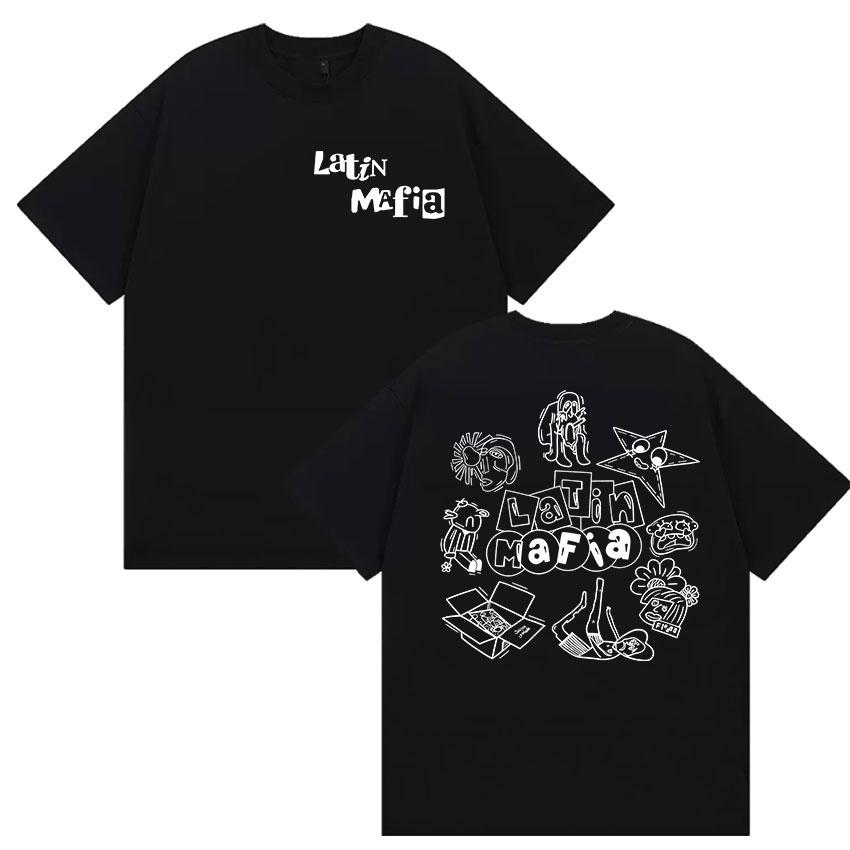 

Rapper Latin Mafia Album 2026 Print T Shirts Men Women Pop Fans Loose Fashion Clothing T-shirt Casual Cotton Short Sleeve TSh... S разноцветный