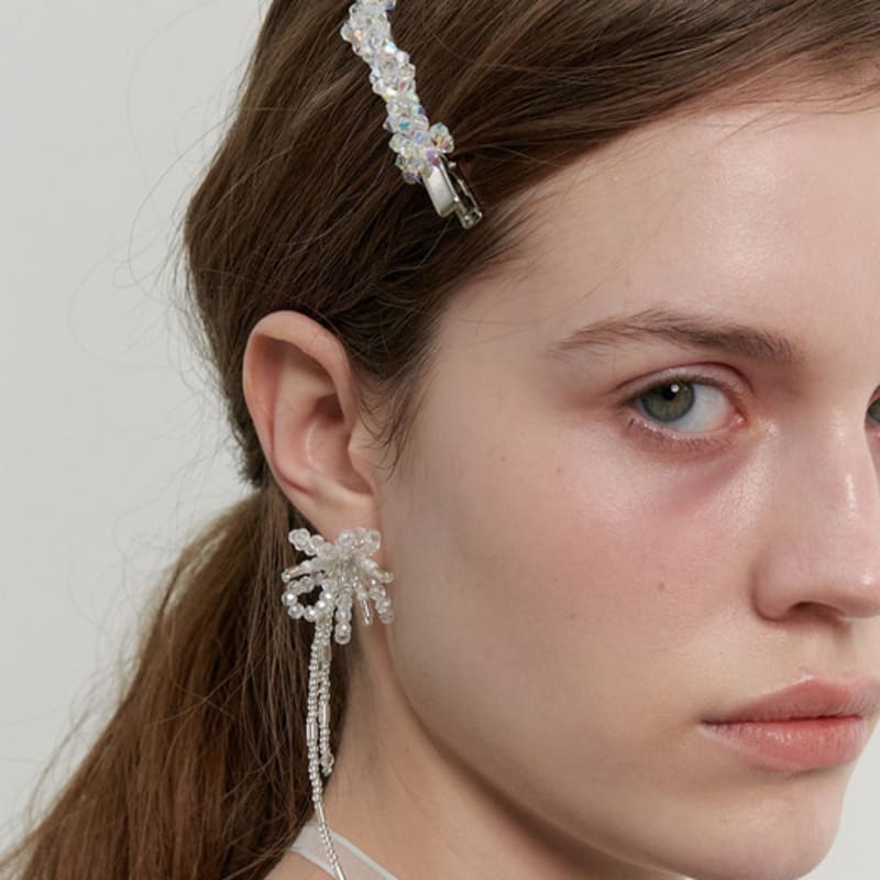 

LOVE ME MONSTER Shining Bead Ribbon Hair Pin (L241MHA020) BLACK