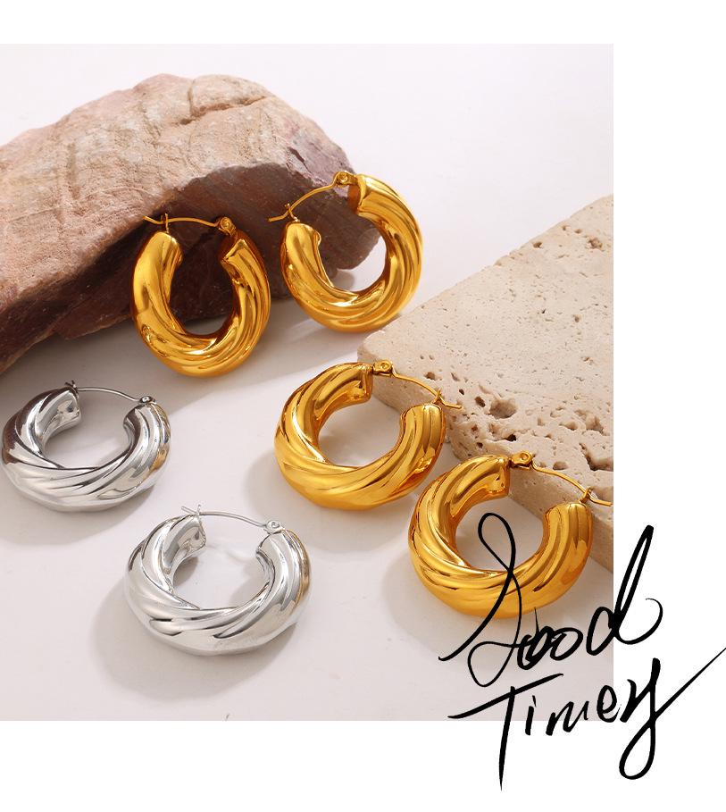 European & American Retro U-Shaped Geometric Spiral Ear Cuff Earrings