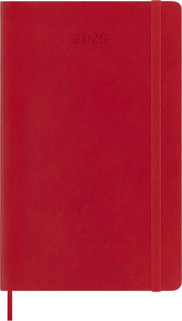 Moleskine 2026 January Weekly Large Size W x 21cm Soft Scarlet DSF212WN3Y26 Planner, Start, 12-Month Diary, (13cm H), Cover, Red,