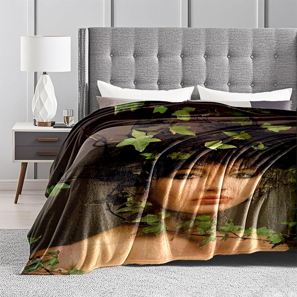 Nature-Inspired Portrait Blanket for All Seasons Blanket Lunch Break Throw Gift