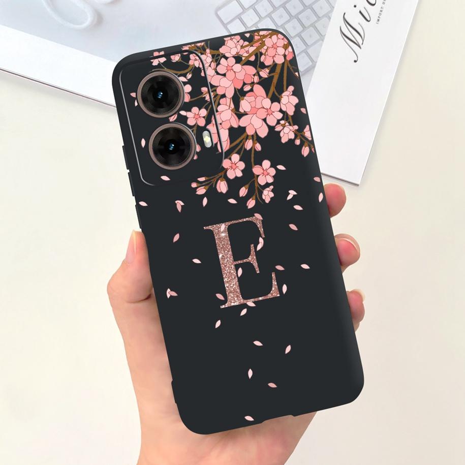 For Motorola Moto G85 Case 2024 New Luxury Initial Letters Soft Silicone Protective Cover For Moto G85 5G G 85 Shockproof Bumper