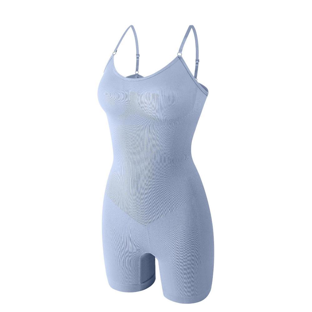 Plus-size Postpartum Shapewear Hip-lift Midriff Corset Seamless Crew Neck Strap Bodysuit
