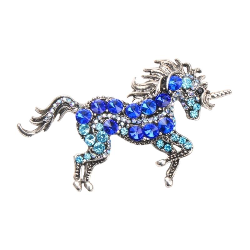 

Stylish Unicorns Pin Sturdy Alloy Materials Secure Clasp Designs Ideal for Casual Outfits and Formal Event синій