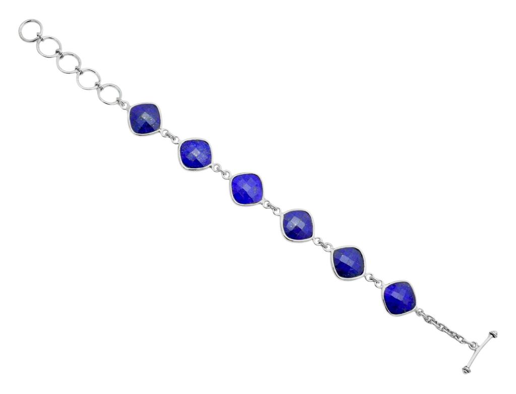 Lapis Lazuli Bracelet: Minimalist 925 Sterling Silver Gemstone Jewelry