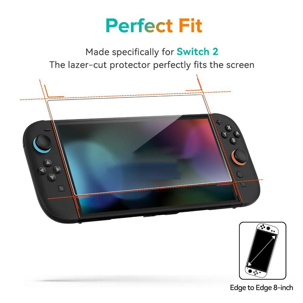 1/2/3 Pack Curved Edge Screen Protector Tempered Glass for Nintendo Switch 2nd Gen 2025 Game Console
