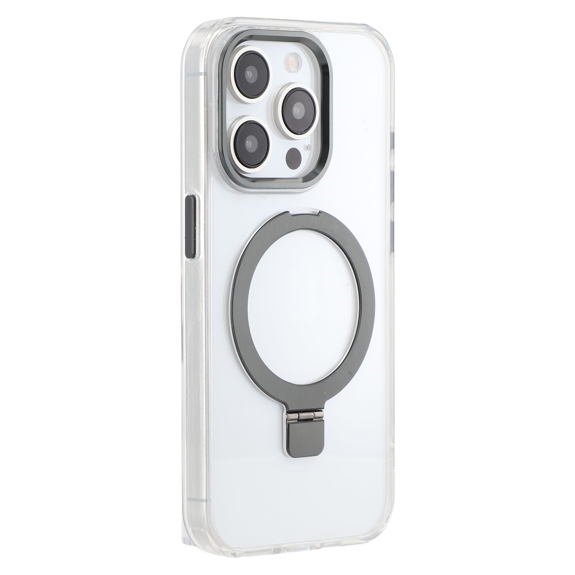 

For iPhone 15 Pro Max Case Compatible with MagSafe Kickstand TPU+PC Clear Phone Cover Green